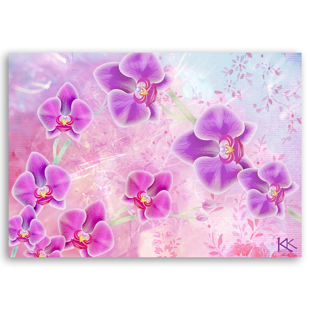 Emaga Obraz na płótnie, Orchidea Kwiaty Abstrakcja - 90x60